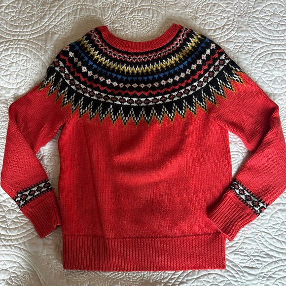 J. crew Fair Aisle Orange Sweater - Picture 3 of 5